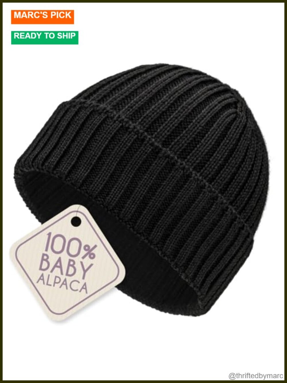 100% Baby Alpaca Wool Beanie Unisex Minimalist Winter Hat